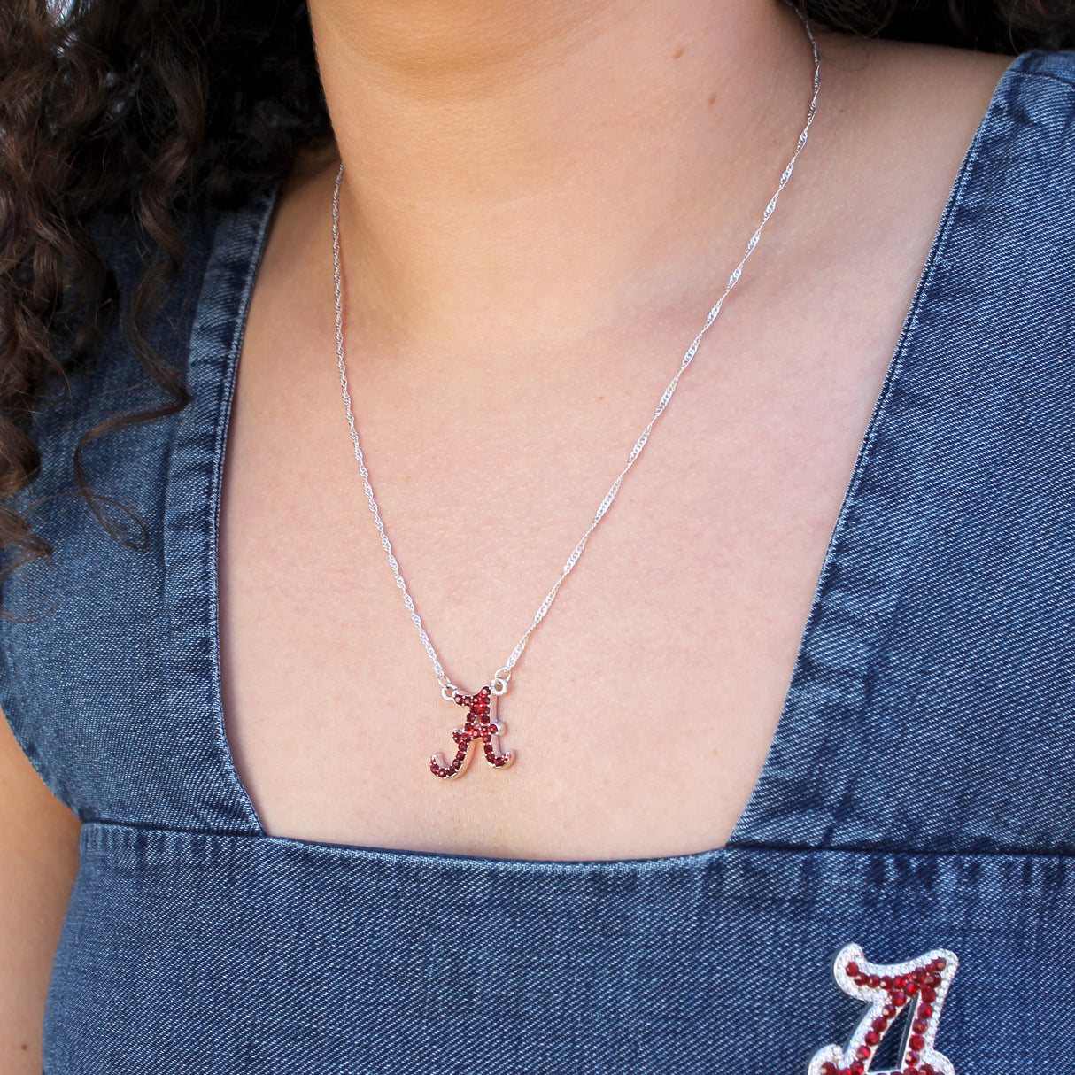Alabama Crystal Logo Necklace
