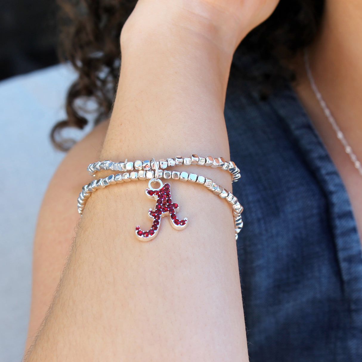 Alabama Crystal Logo Stretch Bracelet