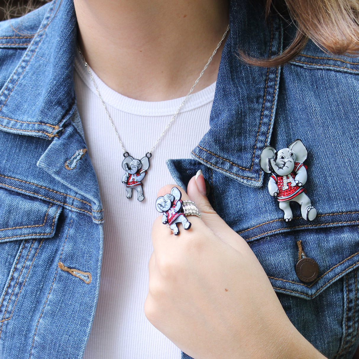 Alabama "Big Al" Crystal Logo Necklace