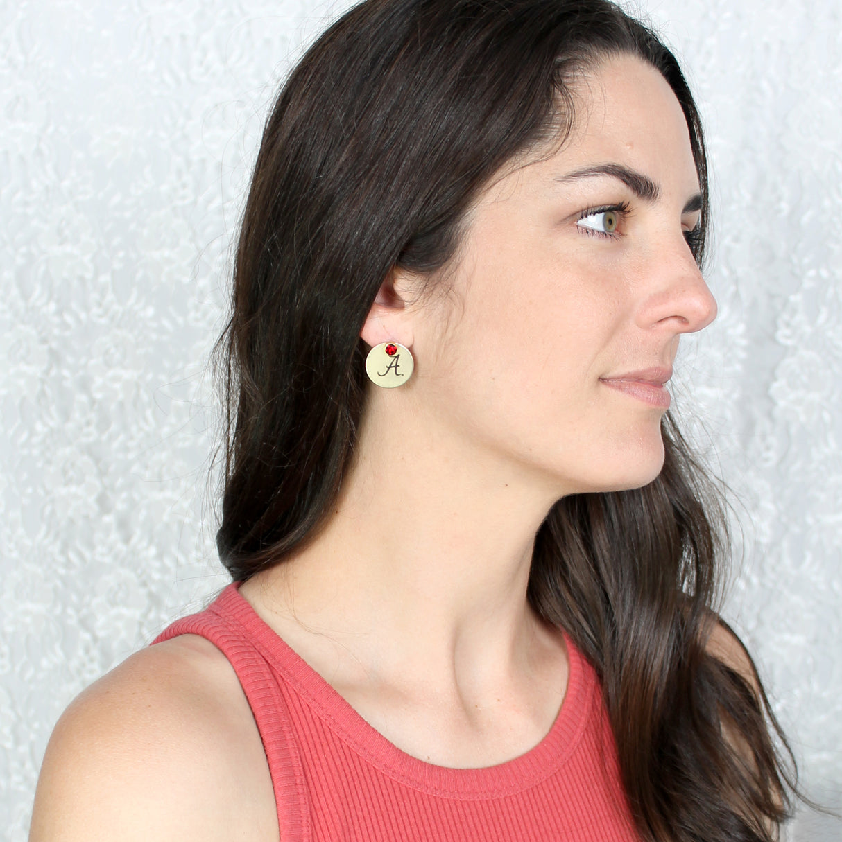 Georgia Logo Gold Disc Earring Jacket