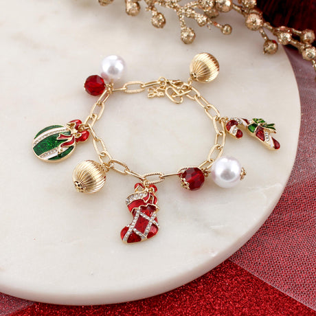 Vintage Christmas Charm Bracelet