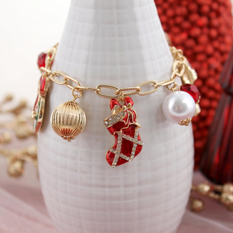 Vintage Christmas Charm Bracelet