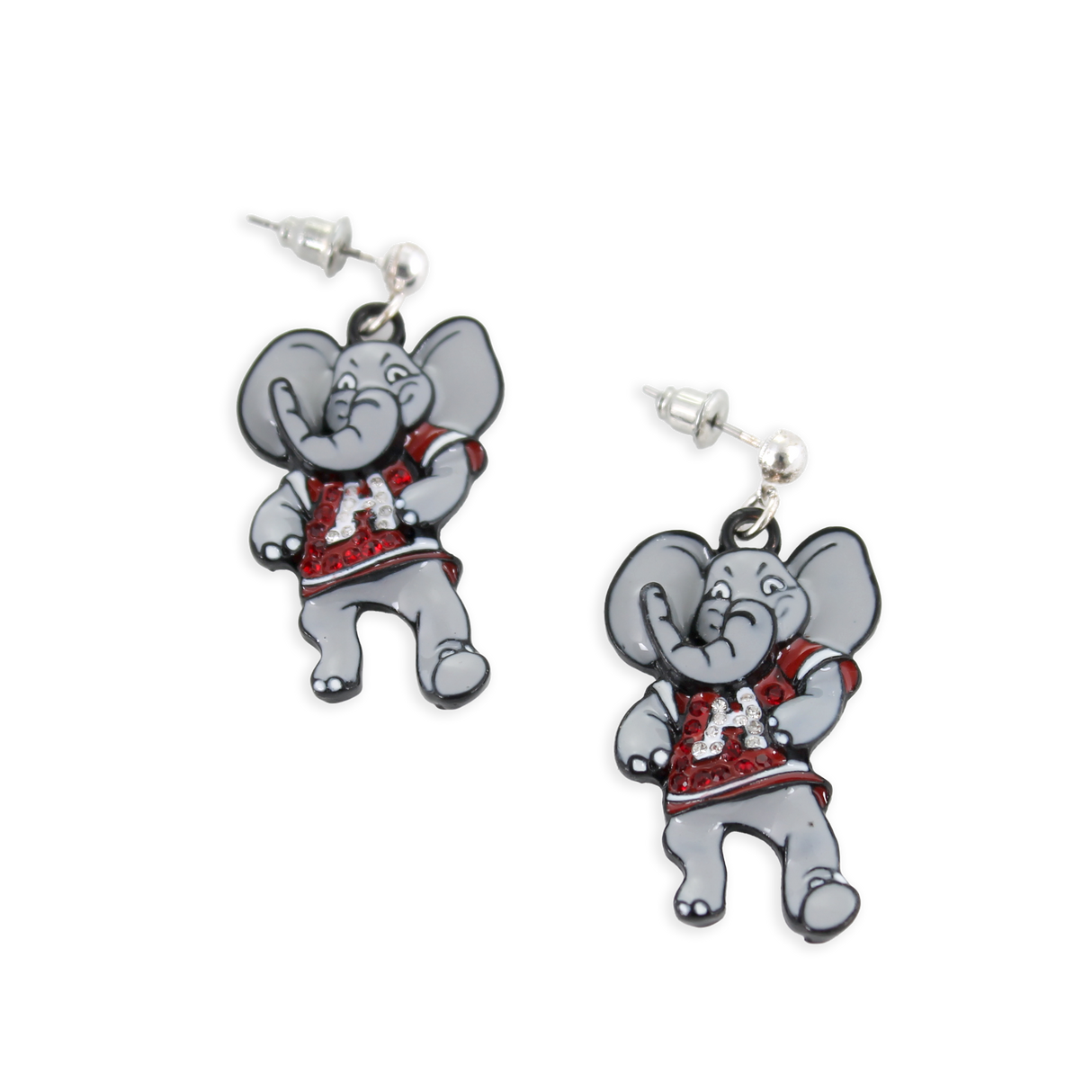 Alabama "Big Al" Crystal Logo Earrings