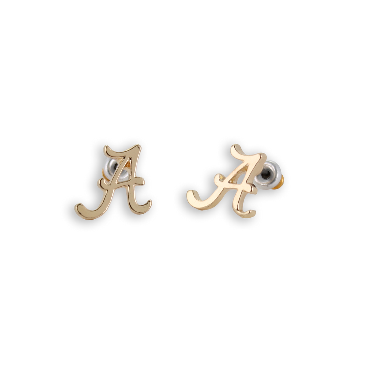 Alabama Shiny Gold Logo Stud Earrings
