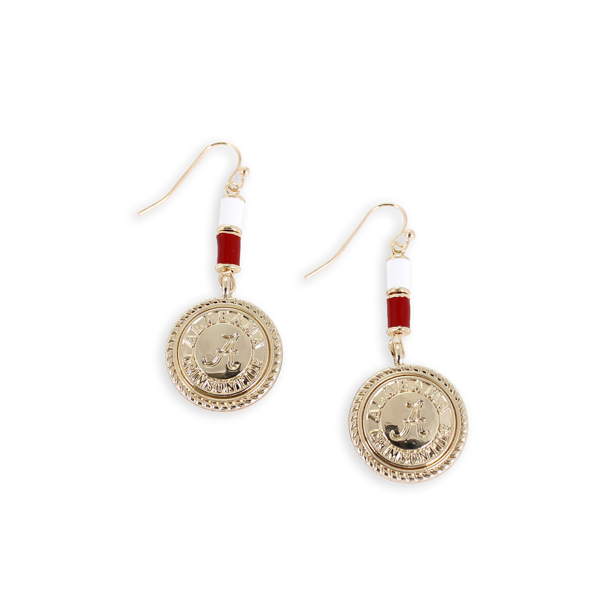 Alabama Gold & Tube Bead Earrings