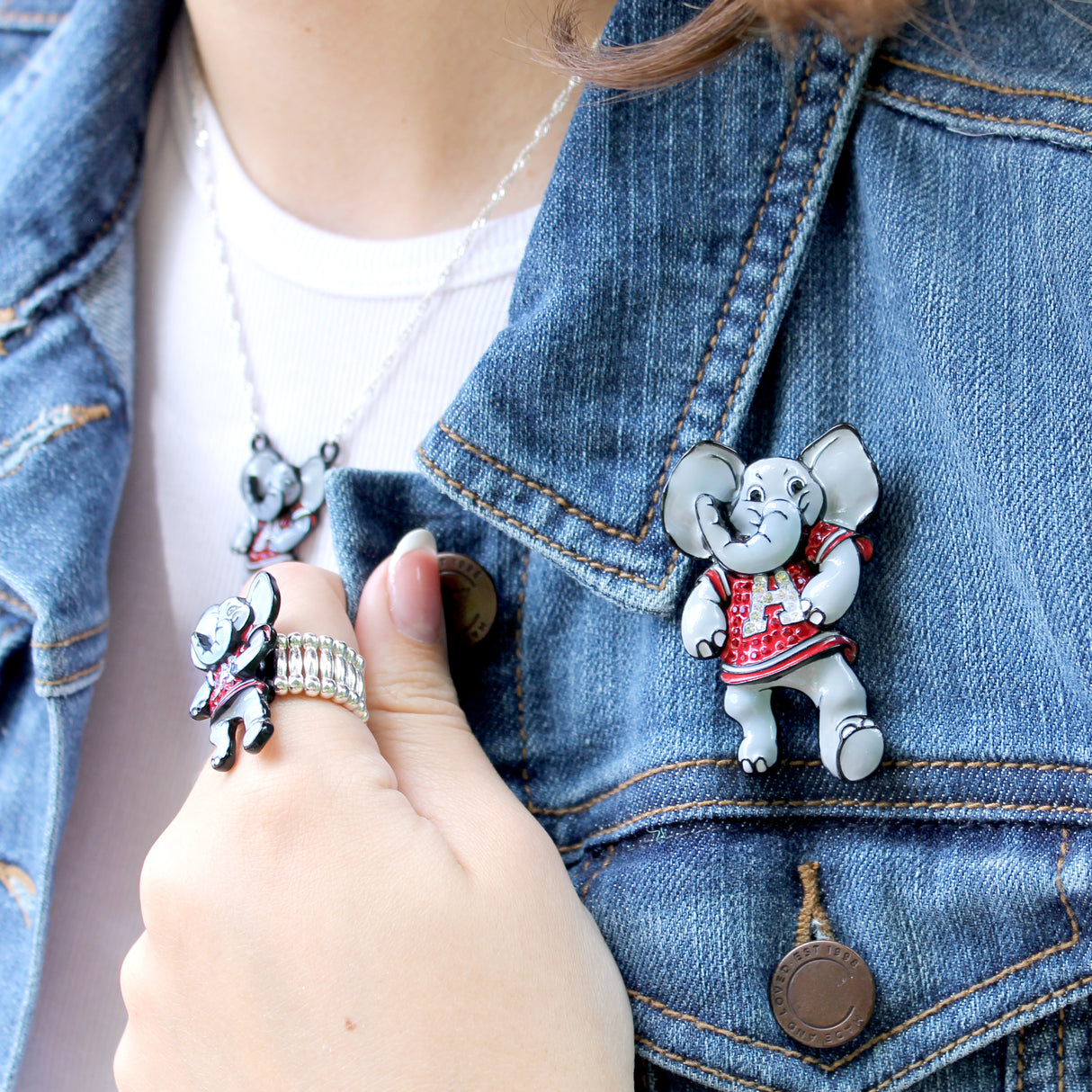 Alabama "Big Al" Crystal Logo Pin