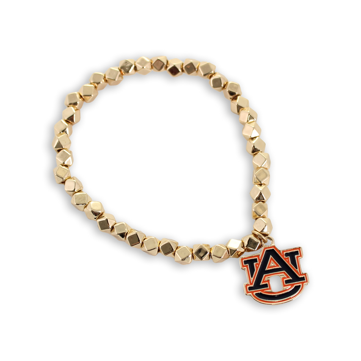 Auburn Gold Stretch Bracelet w/Enamel Logo
