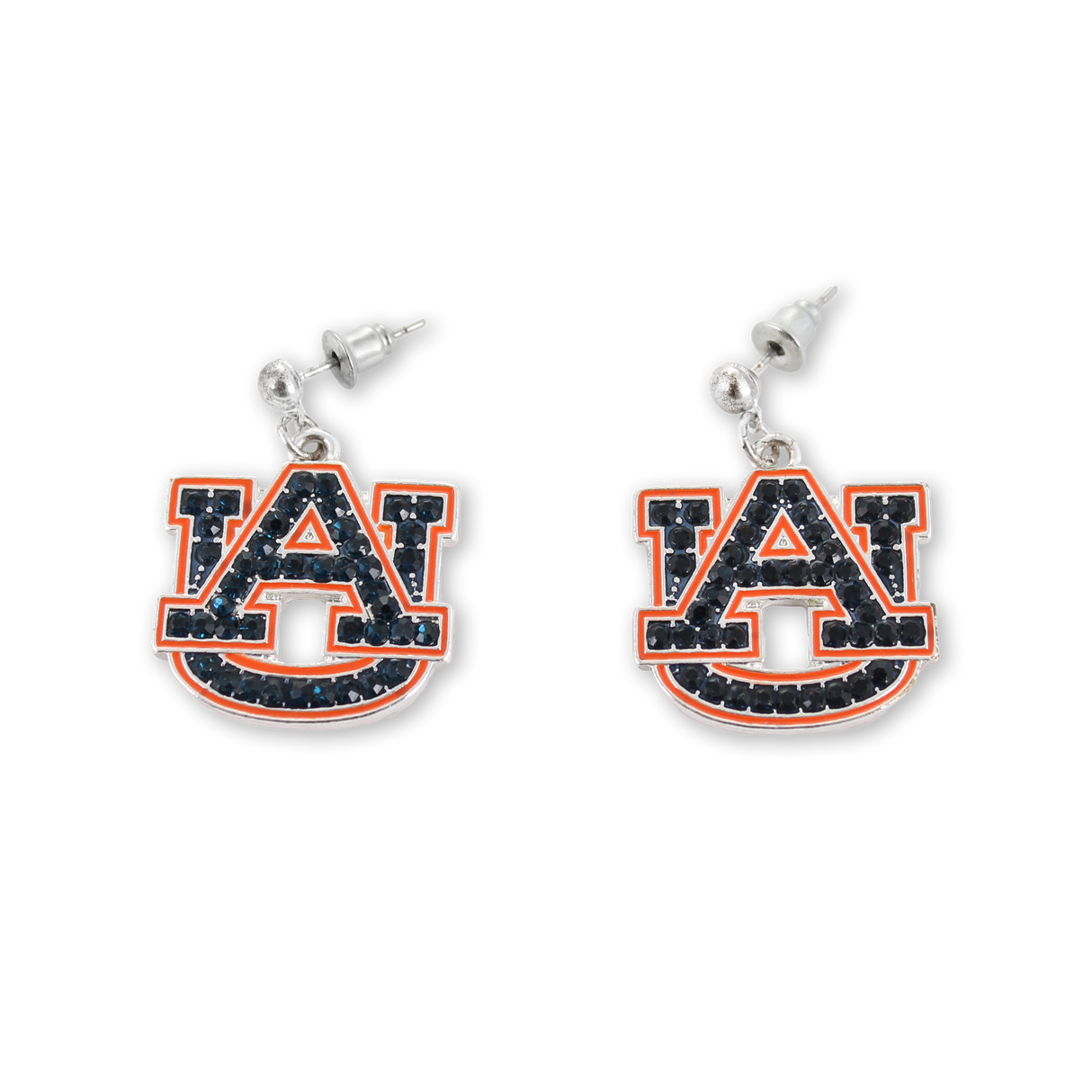 Auburn Crystal Logo Earrings