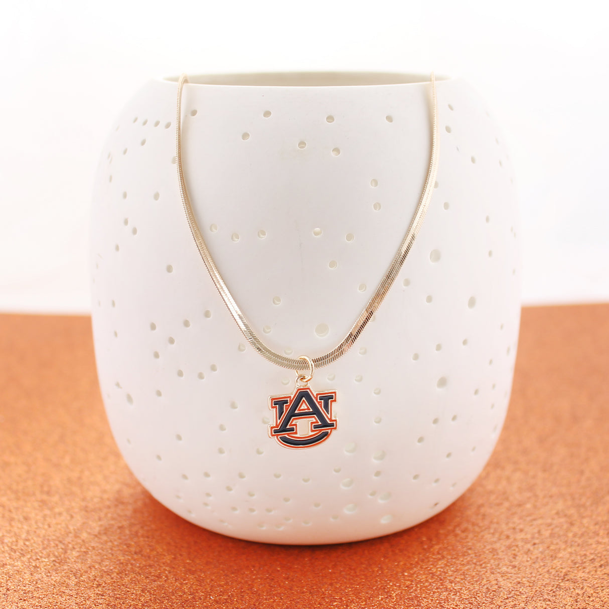 18” Auburn Gold & Enamel Logo Necklace