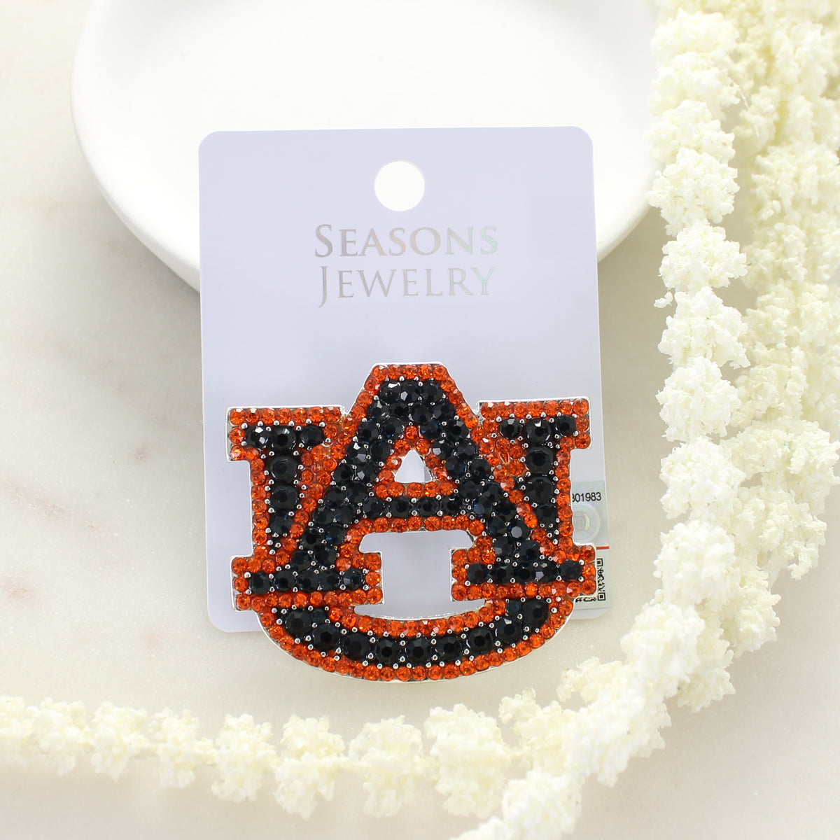 Auburn Crystal Logo Convertible Pin/Pendant