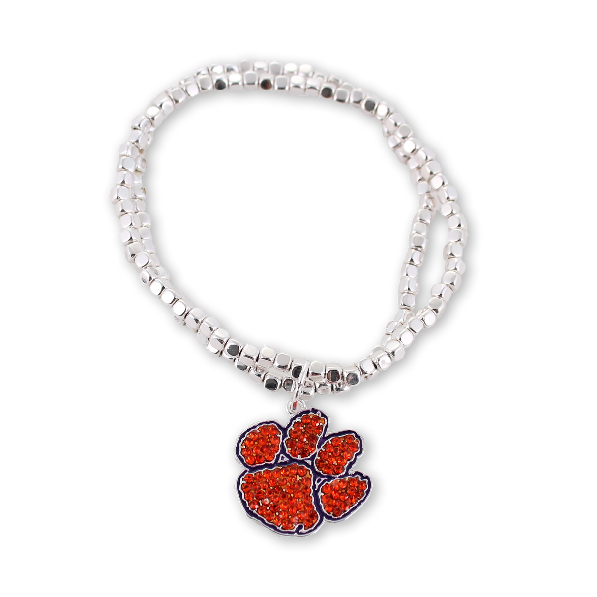 Clemson Crystal Logo Stretch Bracelet