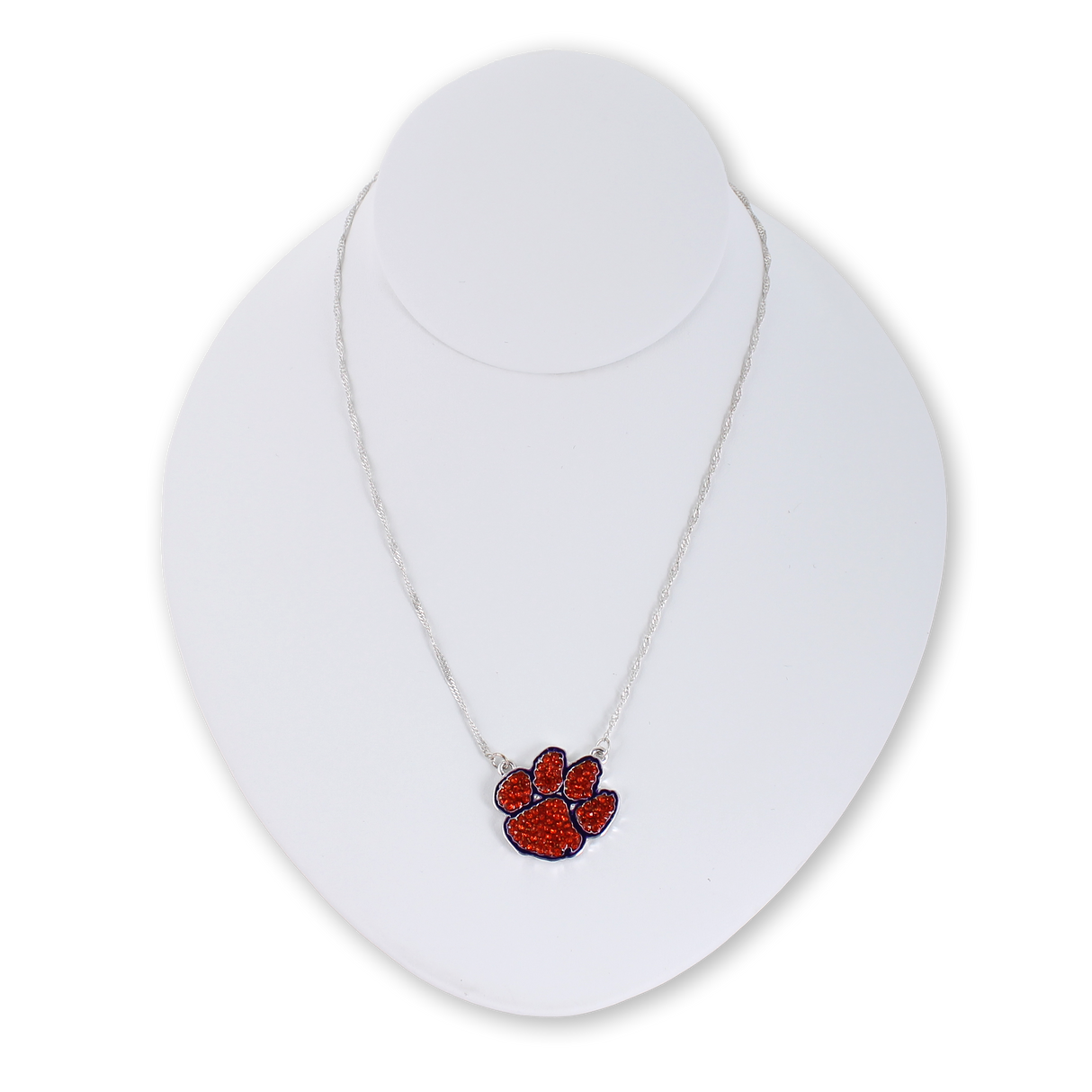 Clemson Crystal Logo Necklace