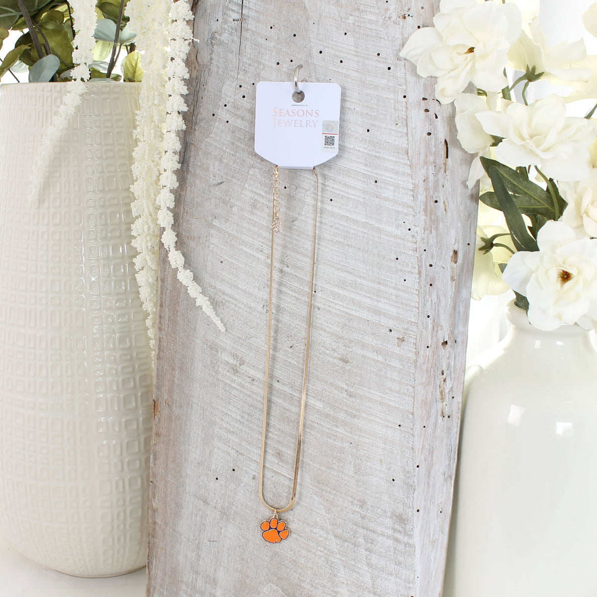 Clemson Gold & Enamel Logo Necklace