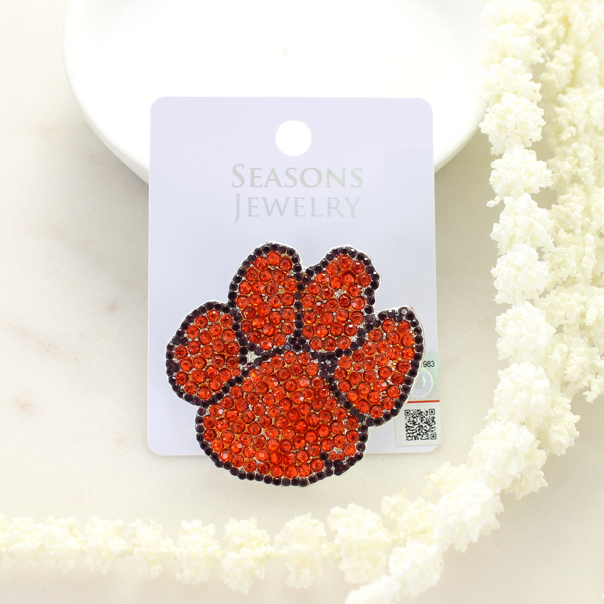 Clemson Crystal Logo Pin