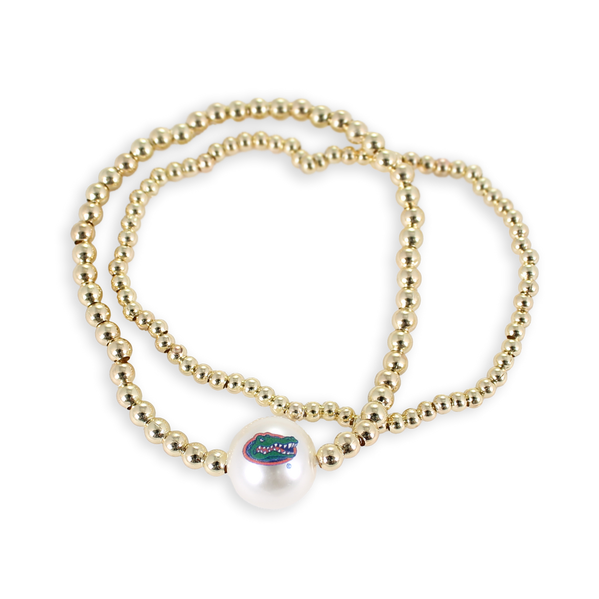Florida Gold & Pearl Logo Stretch Bracelet Set