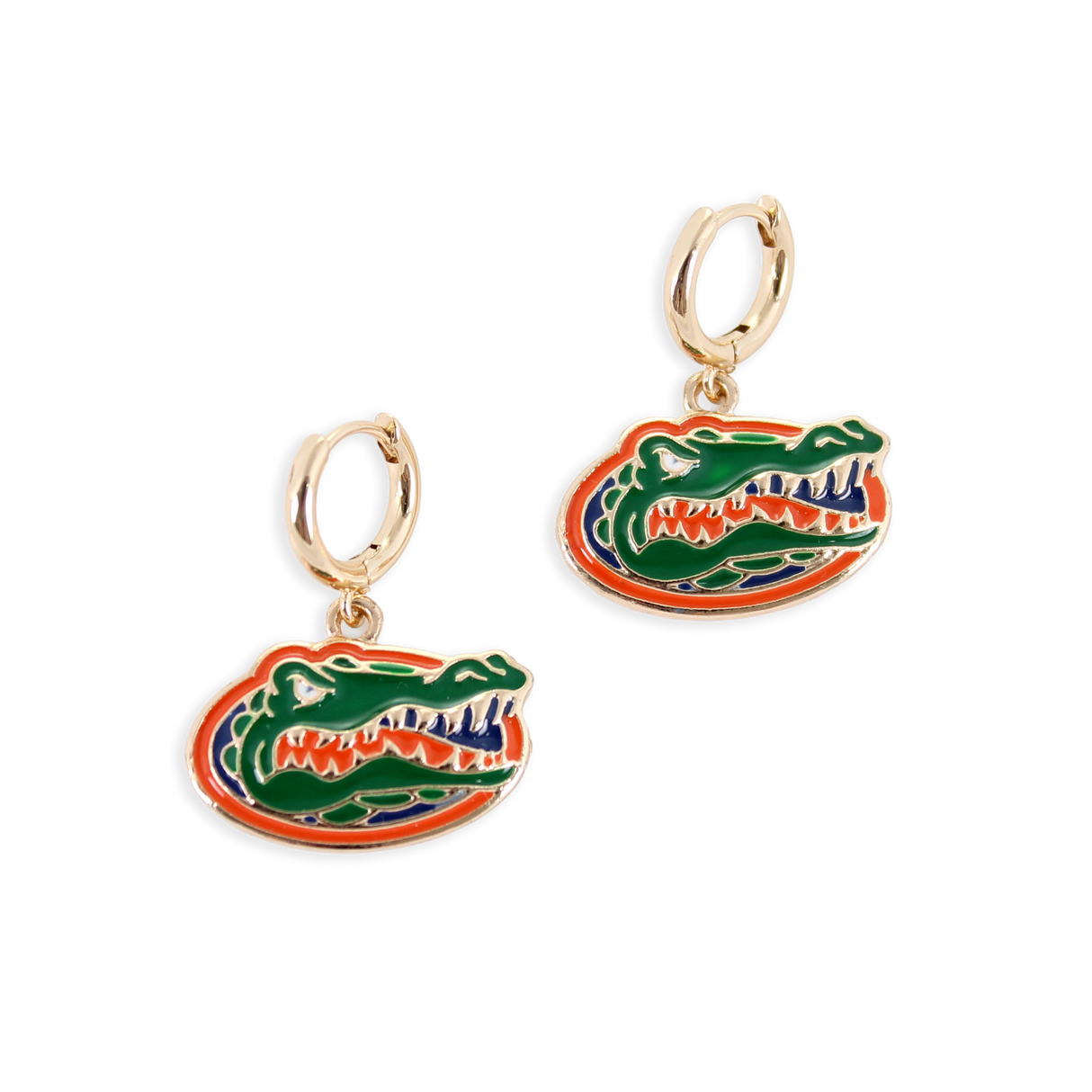 Florida Huggie Hoop Earrings w/ Enamel Logo