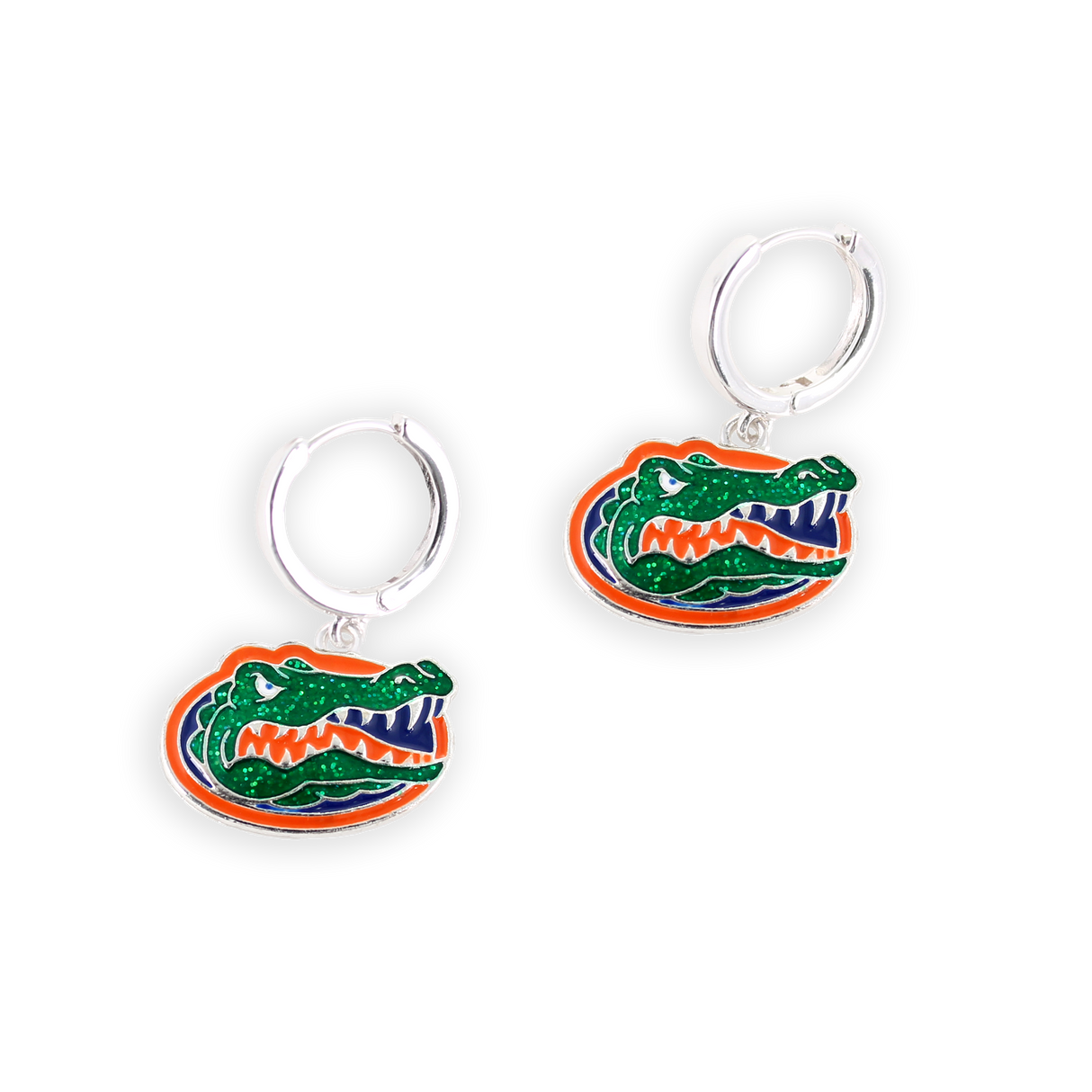 Florida Glitter Enamel Logo Huggie Hoop Earrings