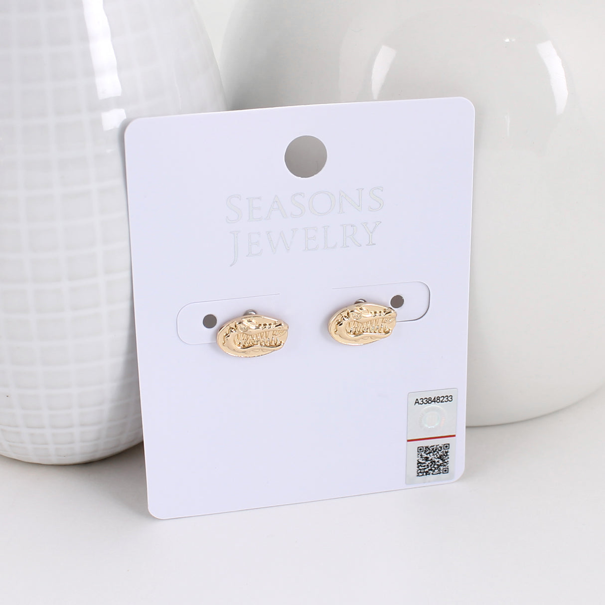 Florida Shiny Gold Logo Stud Earrings