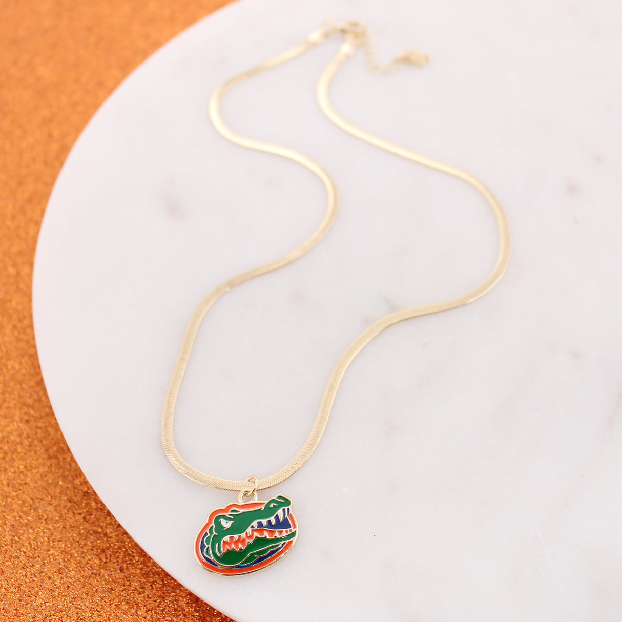 Florida Gold & Enamel Logo Necklace