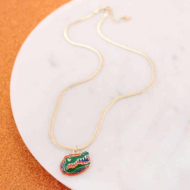 Florida Gold & Enamel Logo Necklace