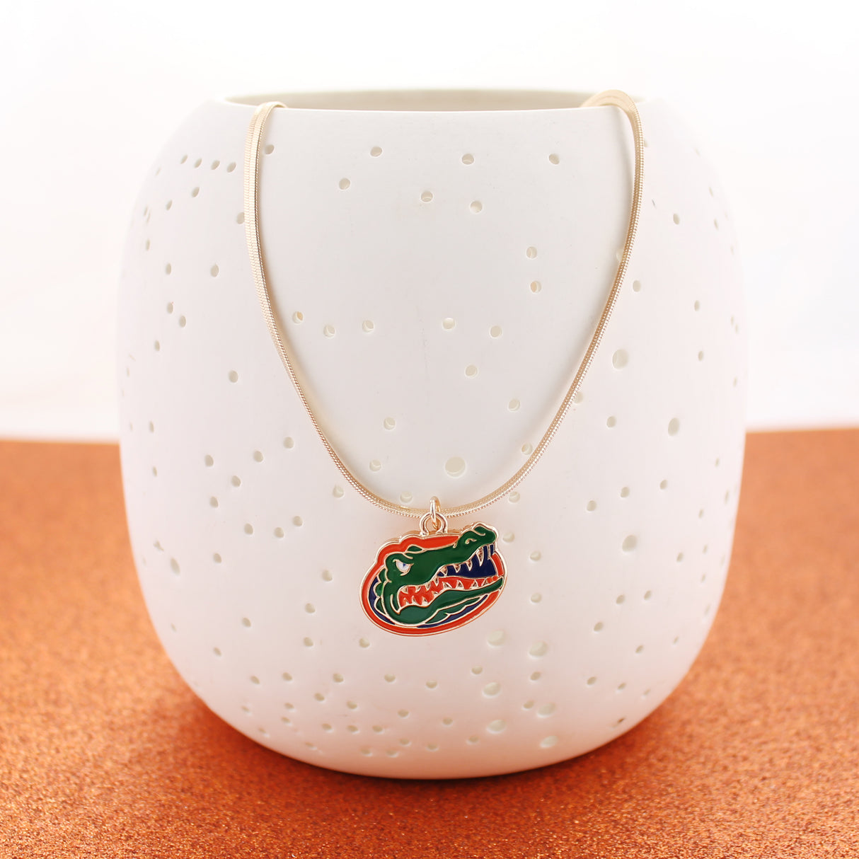 Florida Gold & Enamel Logo Necklace