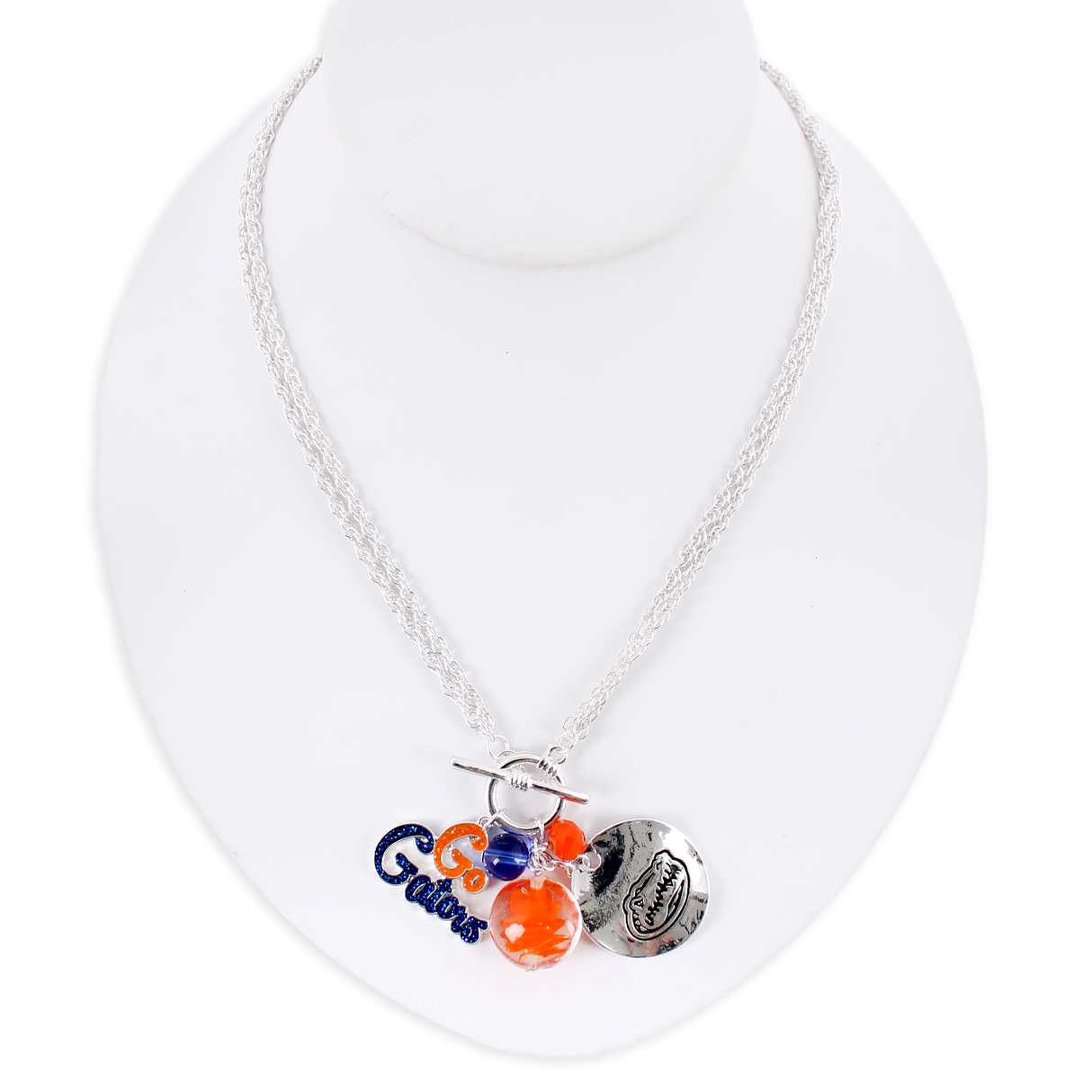 Florida Logo Disc & Slogan Cluster Convertible Necklace