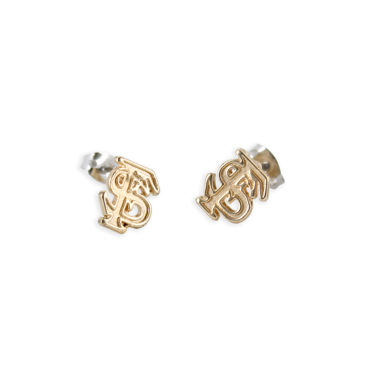 Florida State Matte Gold Logo Stud Earrings