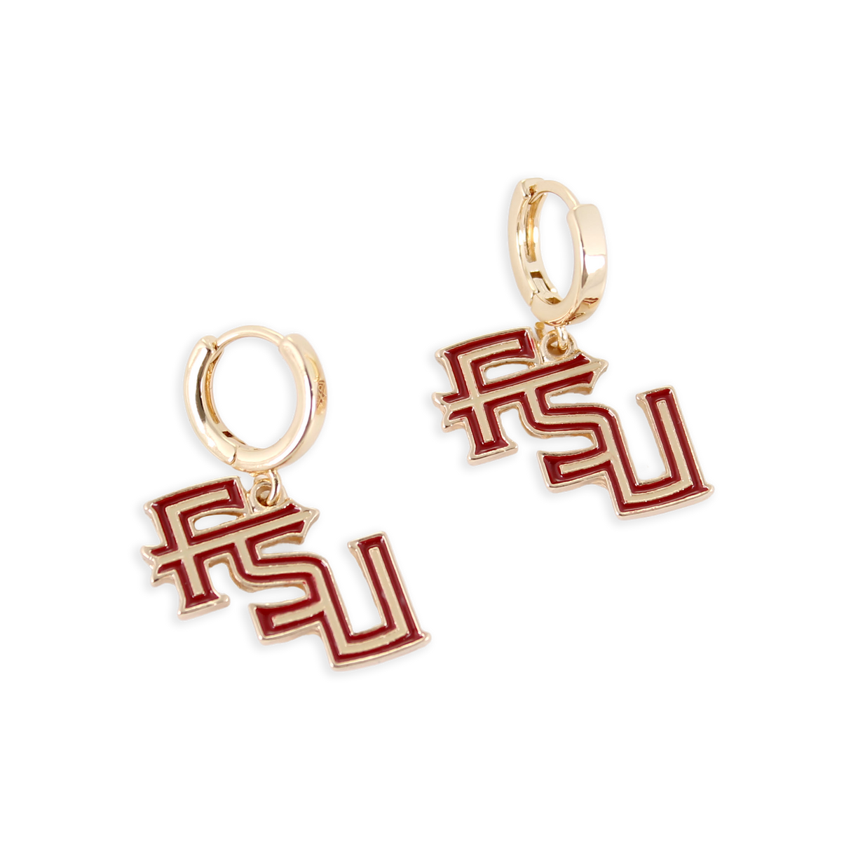 Florida State Huggie Hoop Earrings w/ Enamel Logo
