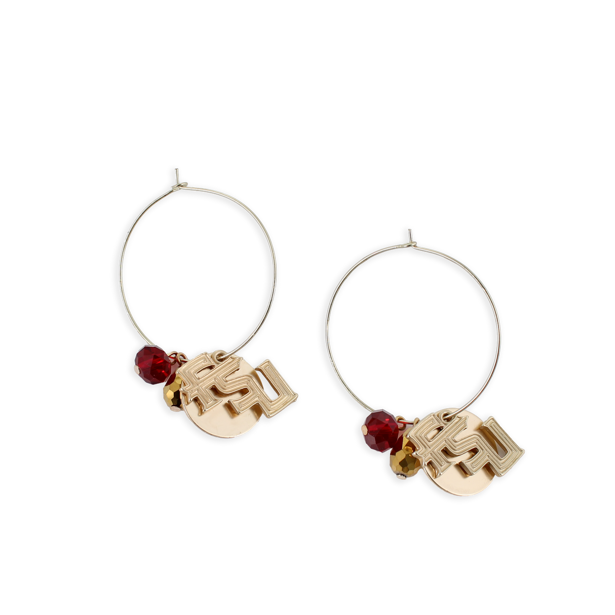 Florida State Matte Gold Logo Hoop Earrings
