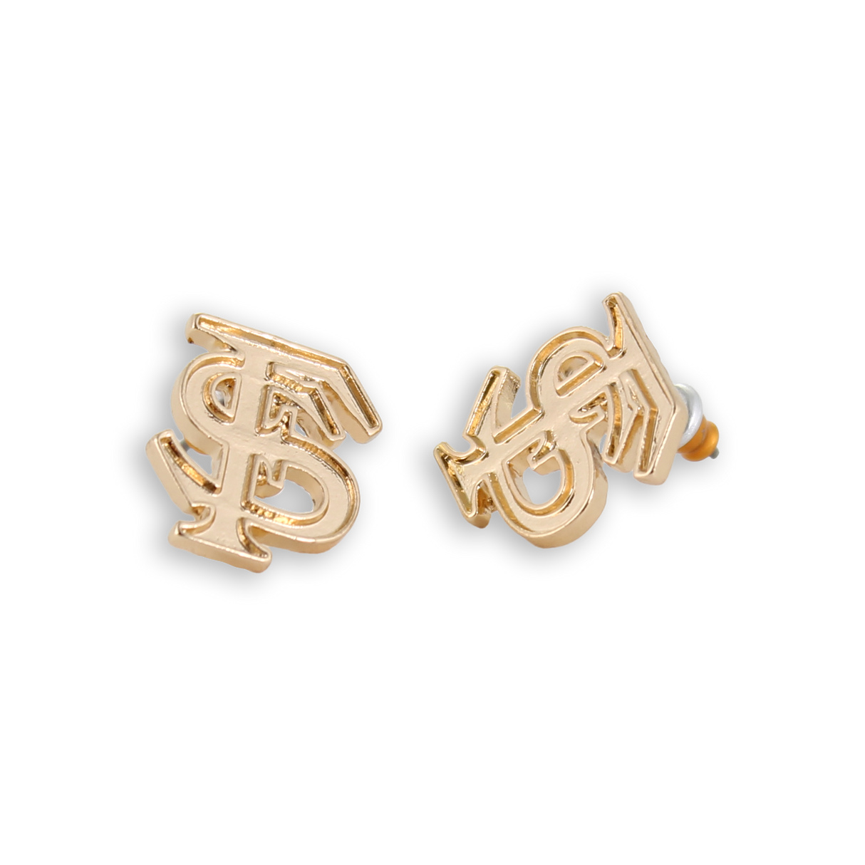 Florida State Shiny Gold Logo Stud Earrings