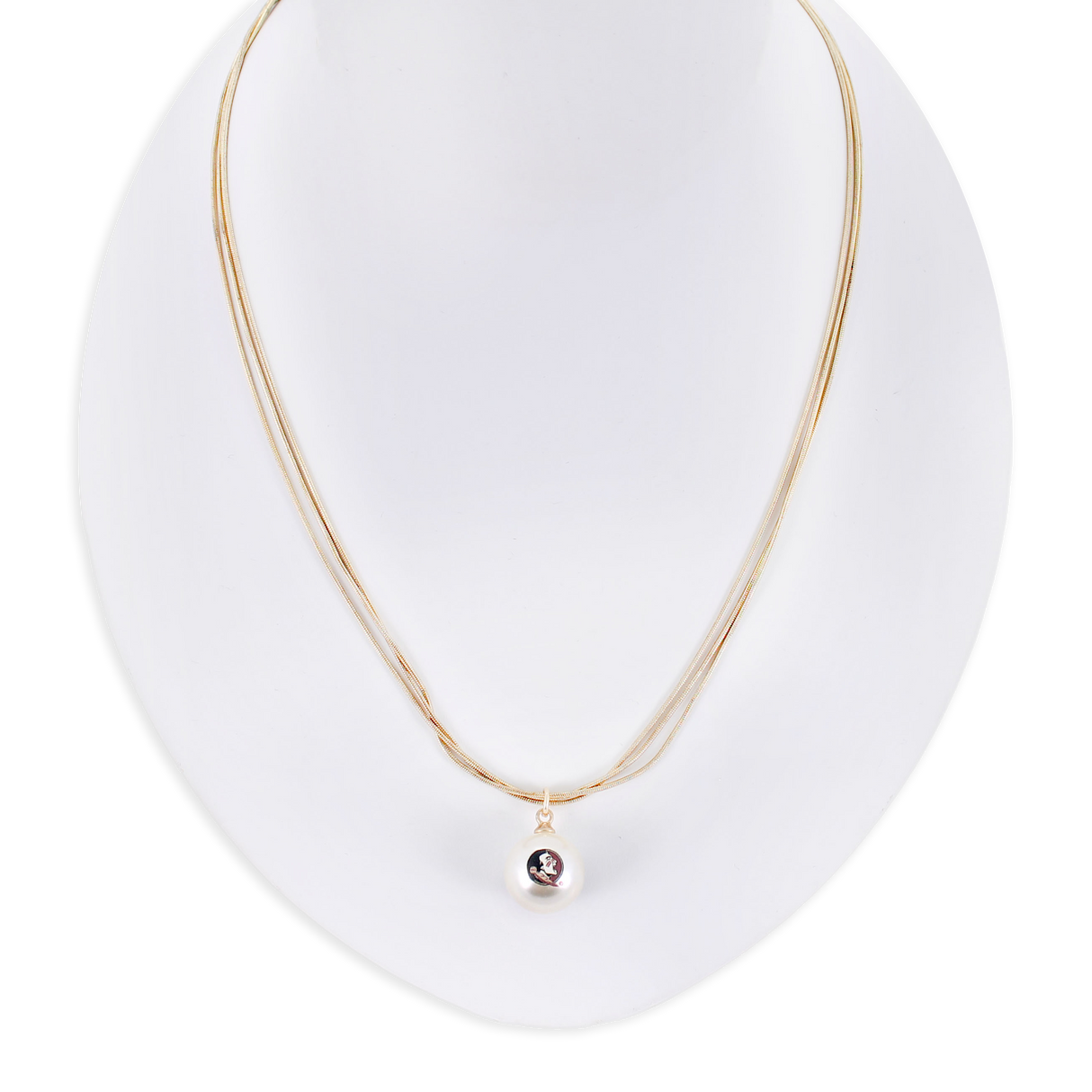 18” Florida State Gold & Pearl Logo 3-Strand Necklace