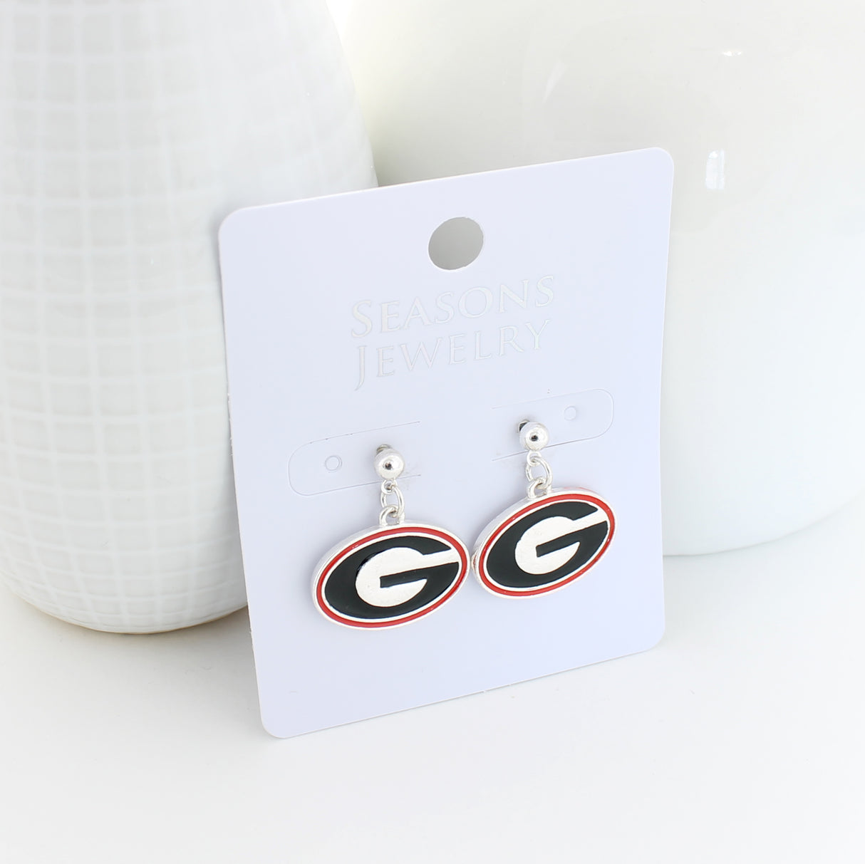 Georgia Enamel Logo Earrings