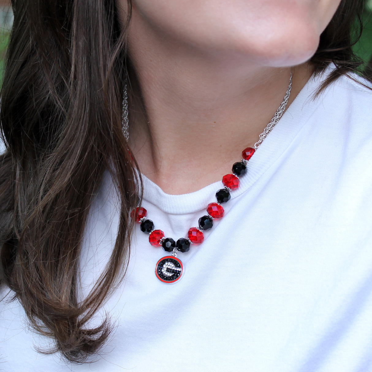 Georgia Crystal Bead 18 - 20" Necklace w/ Crystal Logo