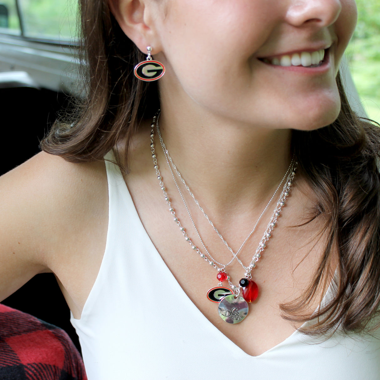 Georgia Enamel Logo Earrings