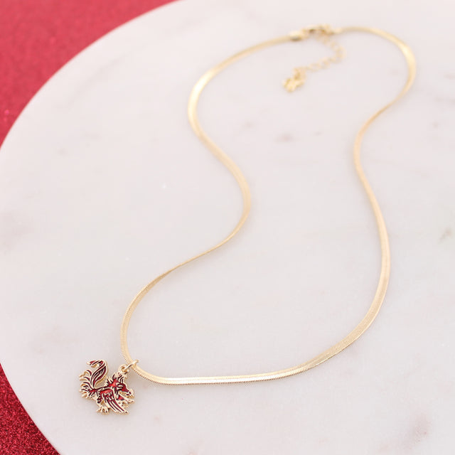 South Carolina Gold & Enamel Logo Necklace