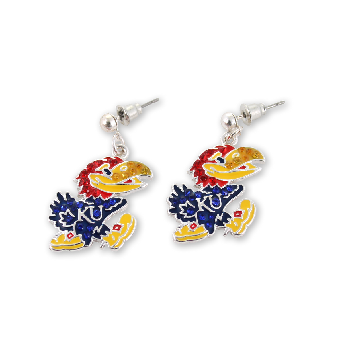Kansas Crystal Logo Earrings
