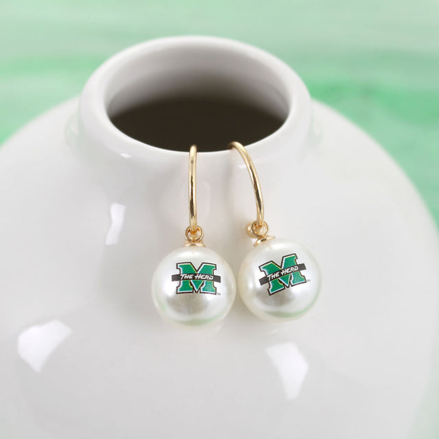 Marshall Pearl Logo Hoop Earrings