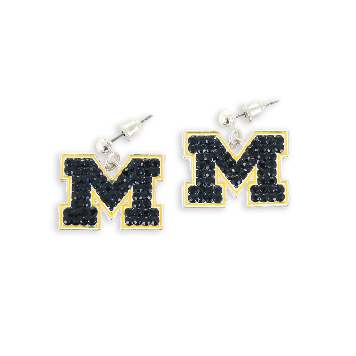 Michigan Crystal Logo Earrings
