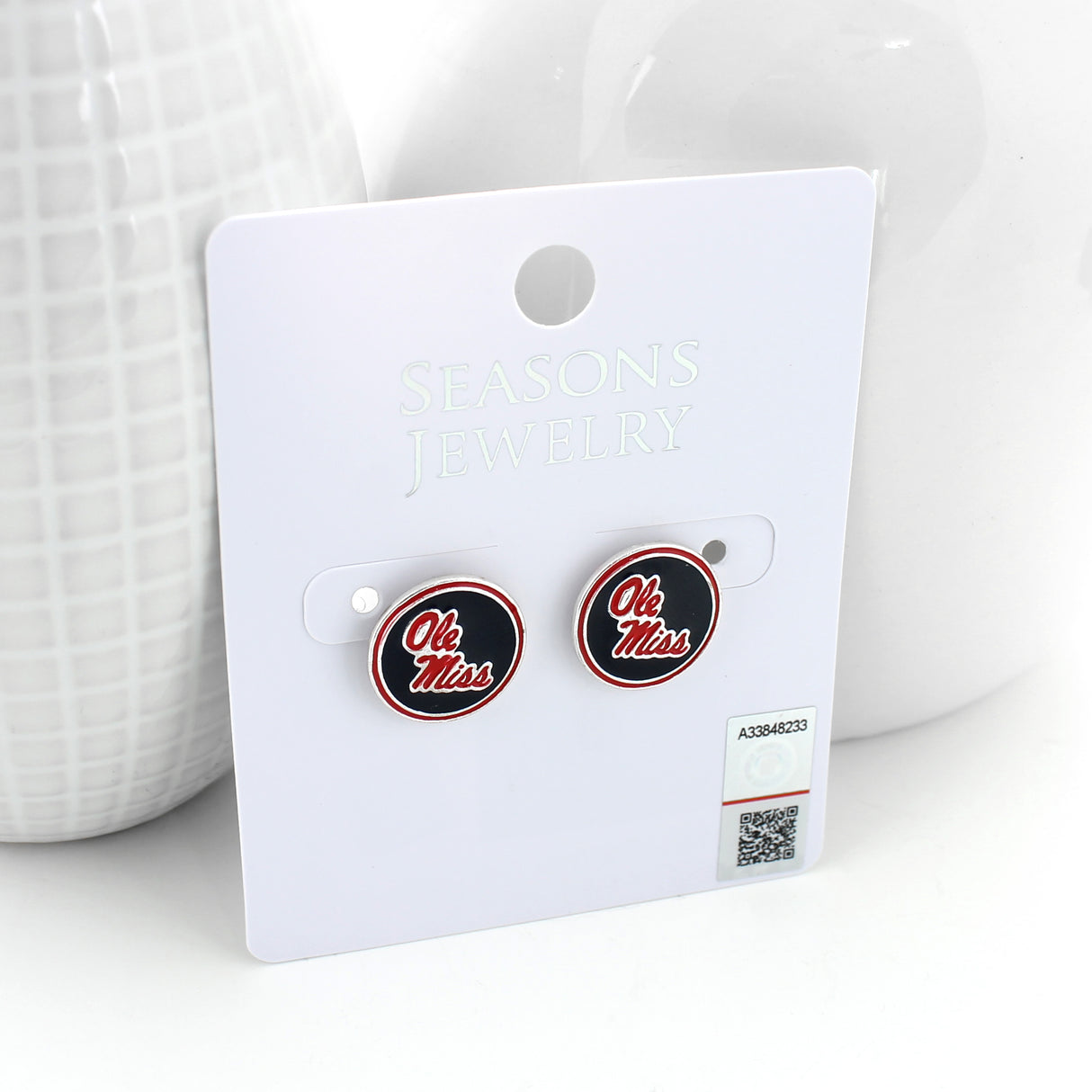Mississippi Enamel Logo Stud Earrings