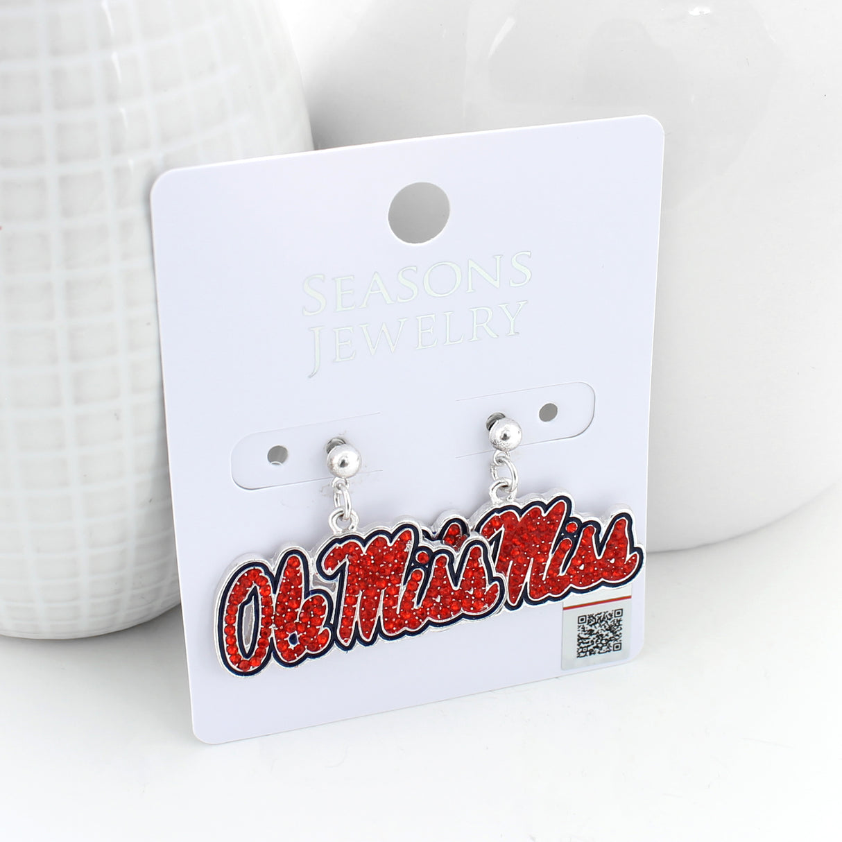 Mississippi Crystal Logo Earrings