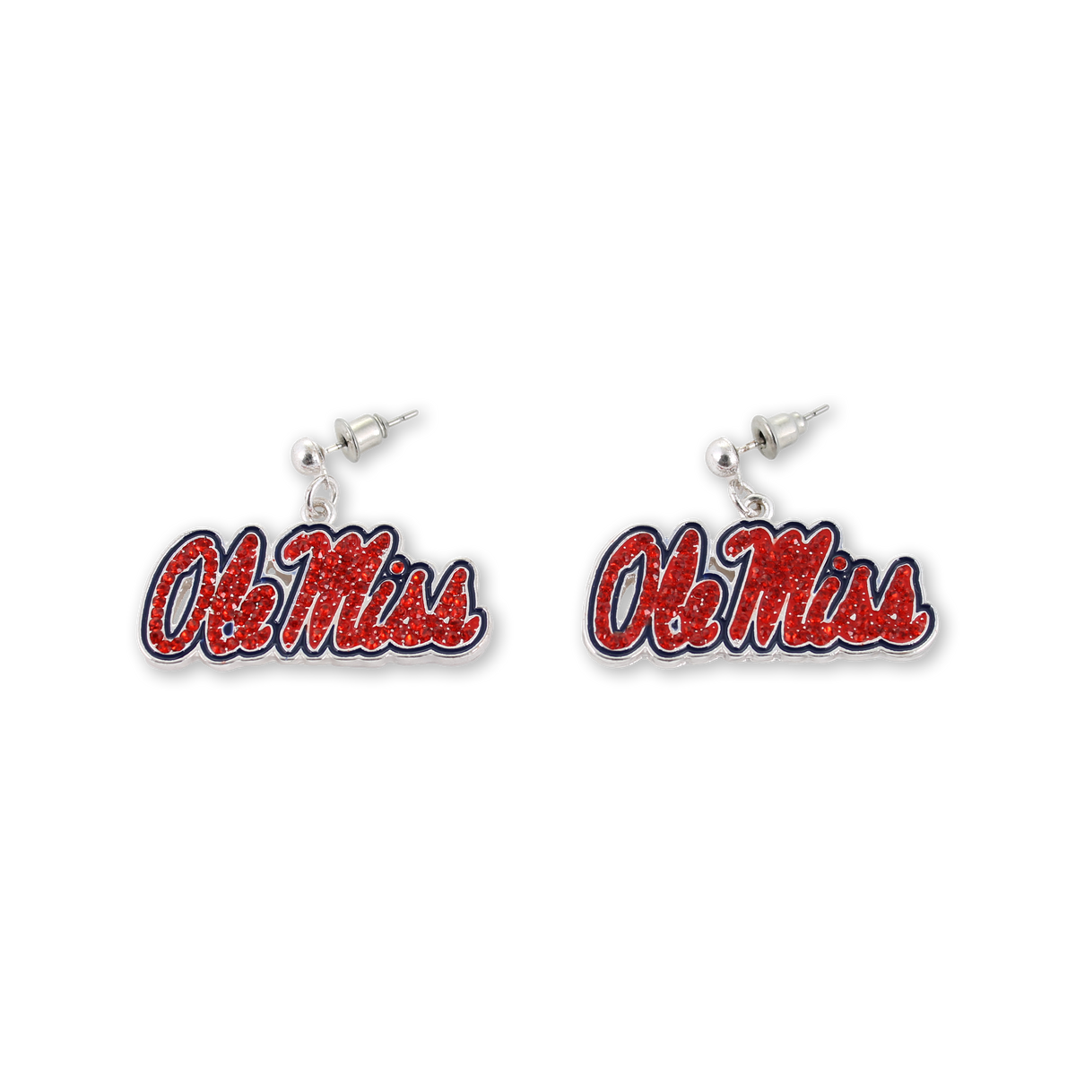 Mississippi Crystal Logo Earrings