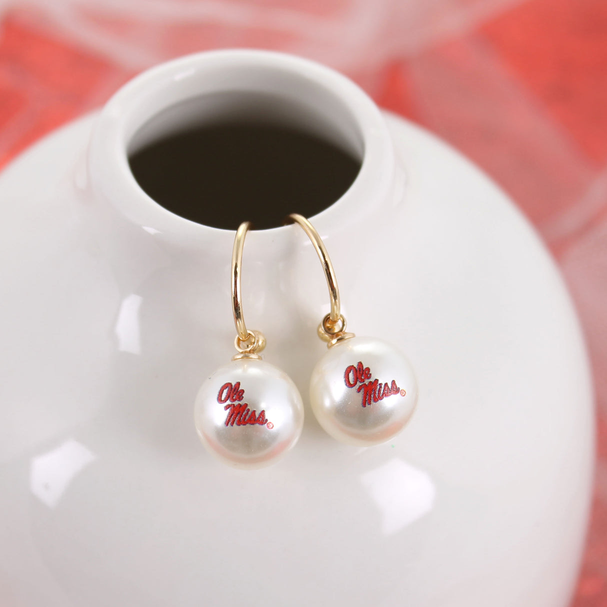 Mississippi Pearl Logo Hoop Earrings