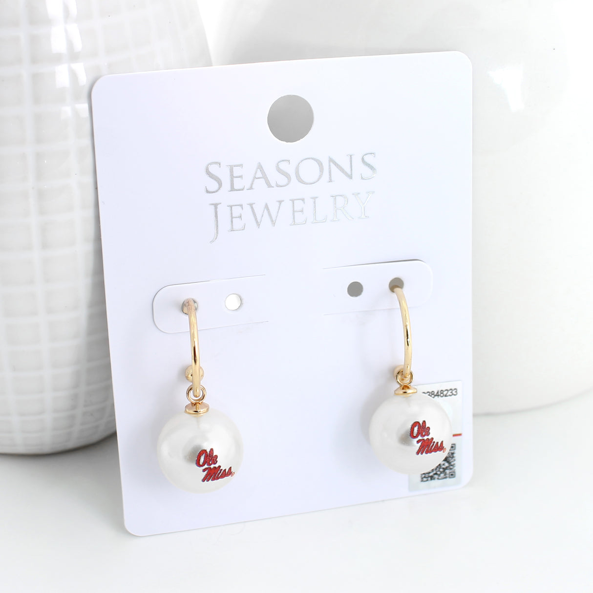 Mississippi Pearl Logo Hoop Earrings
