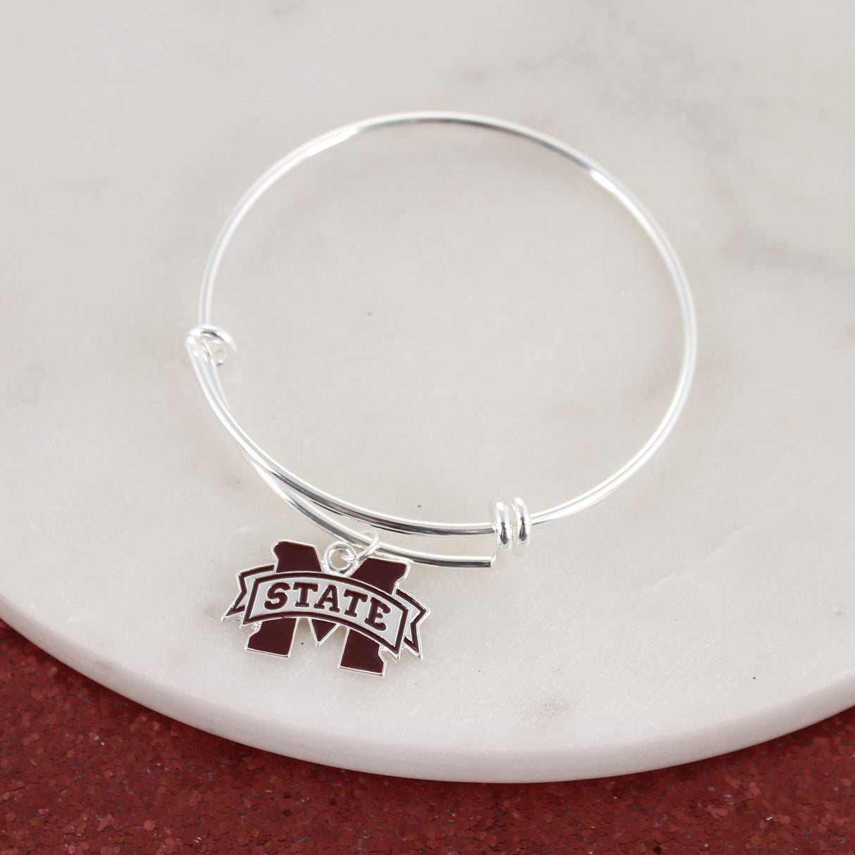 Mississippi State Enamel Logo Wire Bracelet