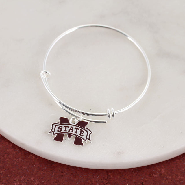 Mississippi State Enamel Logo Wire Bracelet