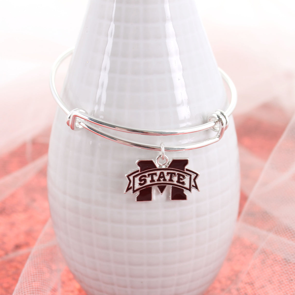 Mississippi State Enamel Logo Wire Bracelet