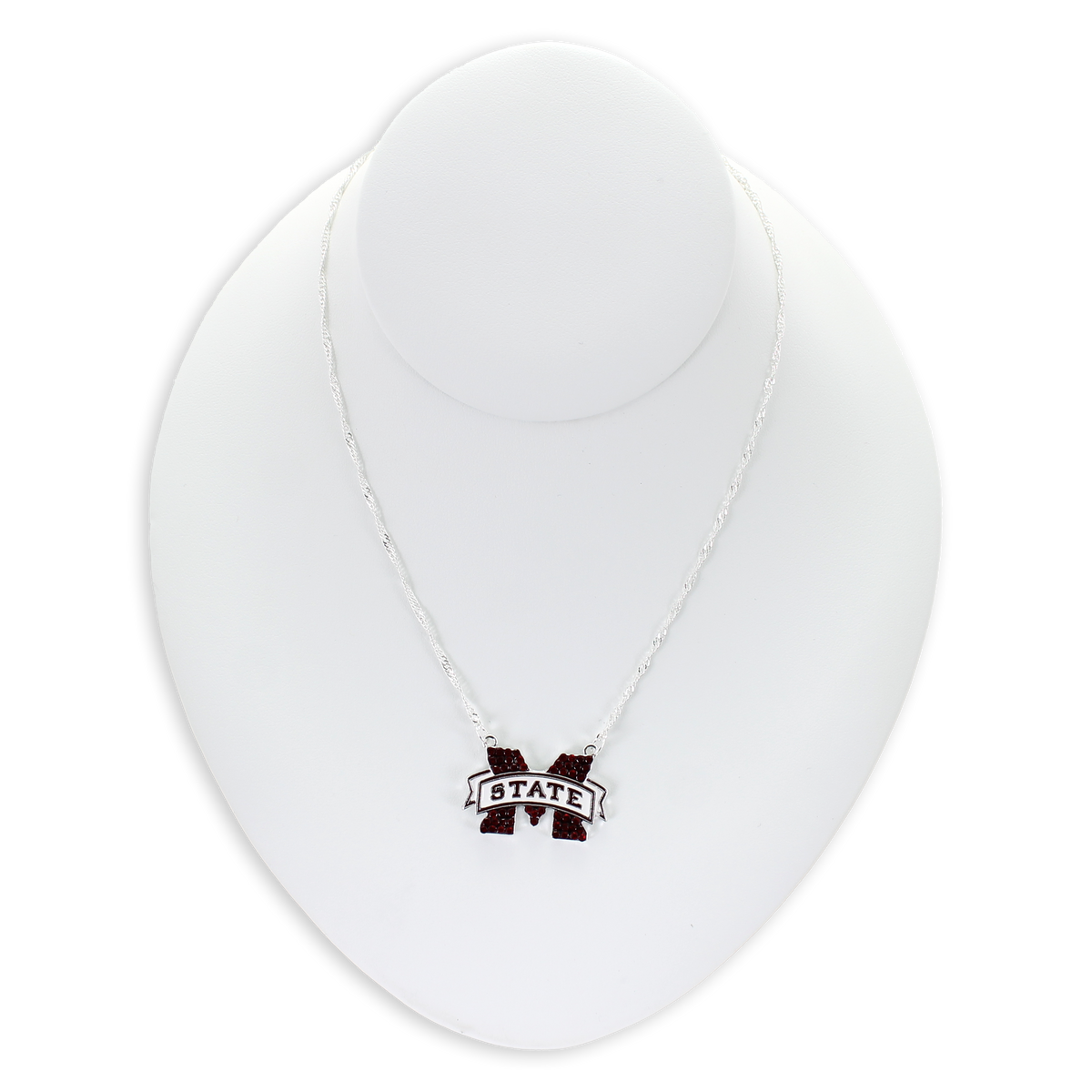 16” Mississippi State Crystal Logo Necklace