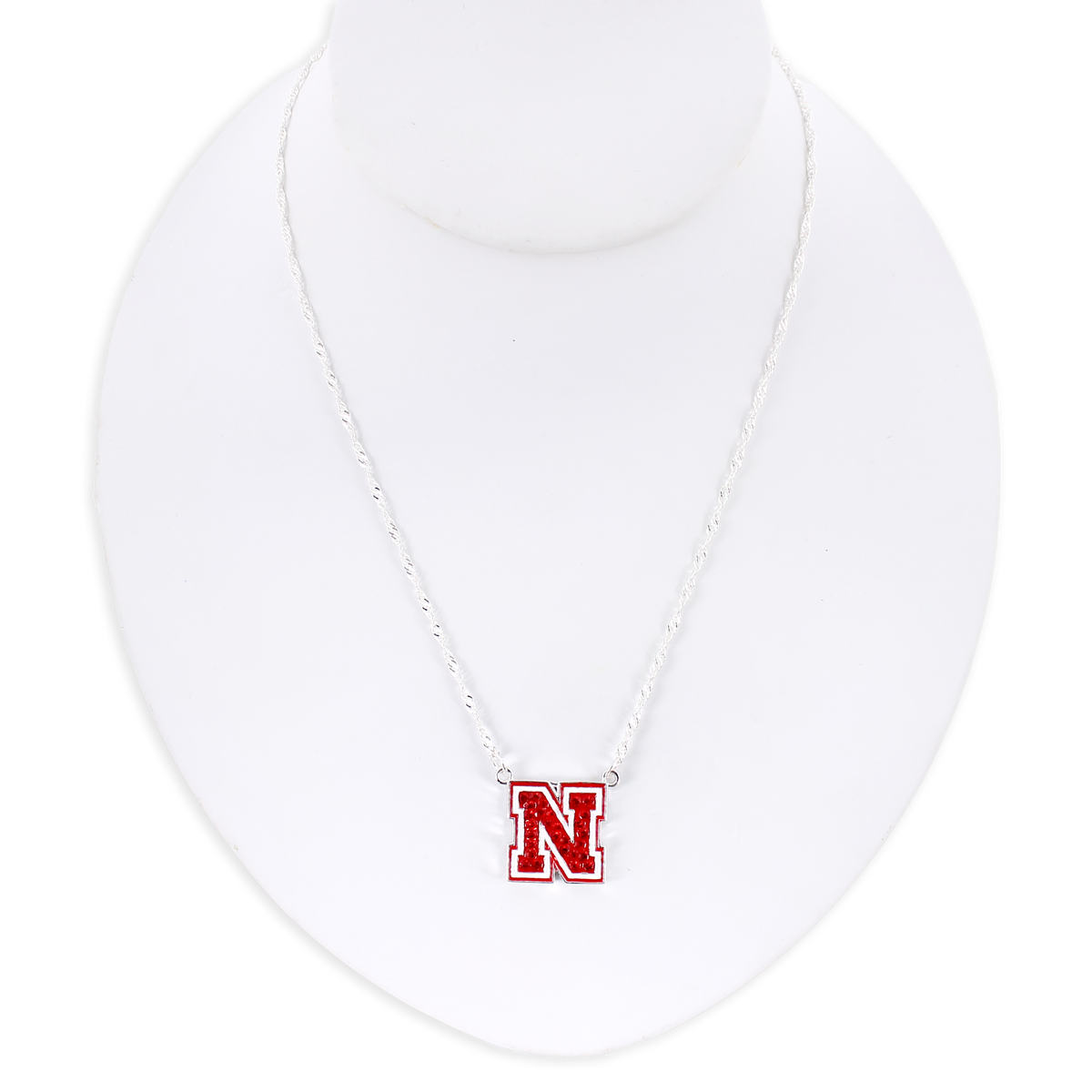 Nebraska Crystal Logo Necklace