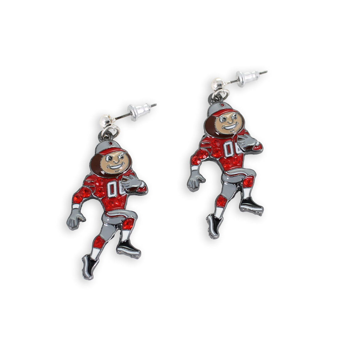 Ohio State “Brutus” Crystal Logo Earrings