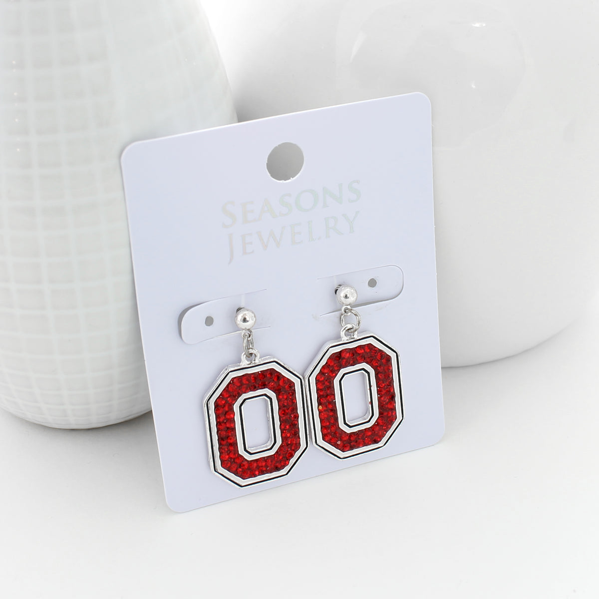 Ohio State Crystal Logo Earrings